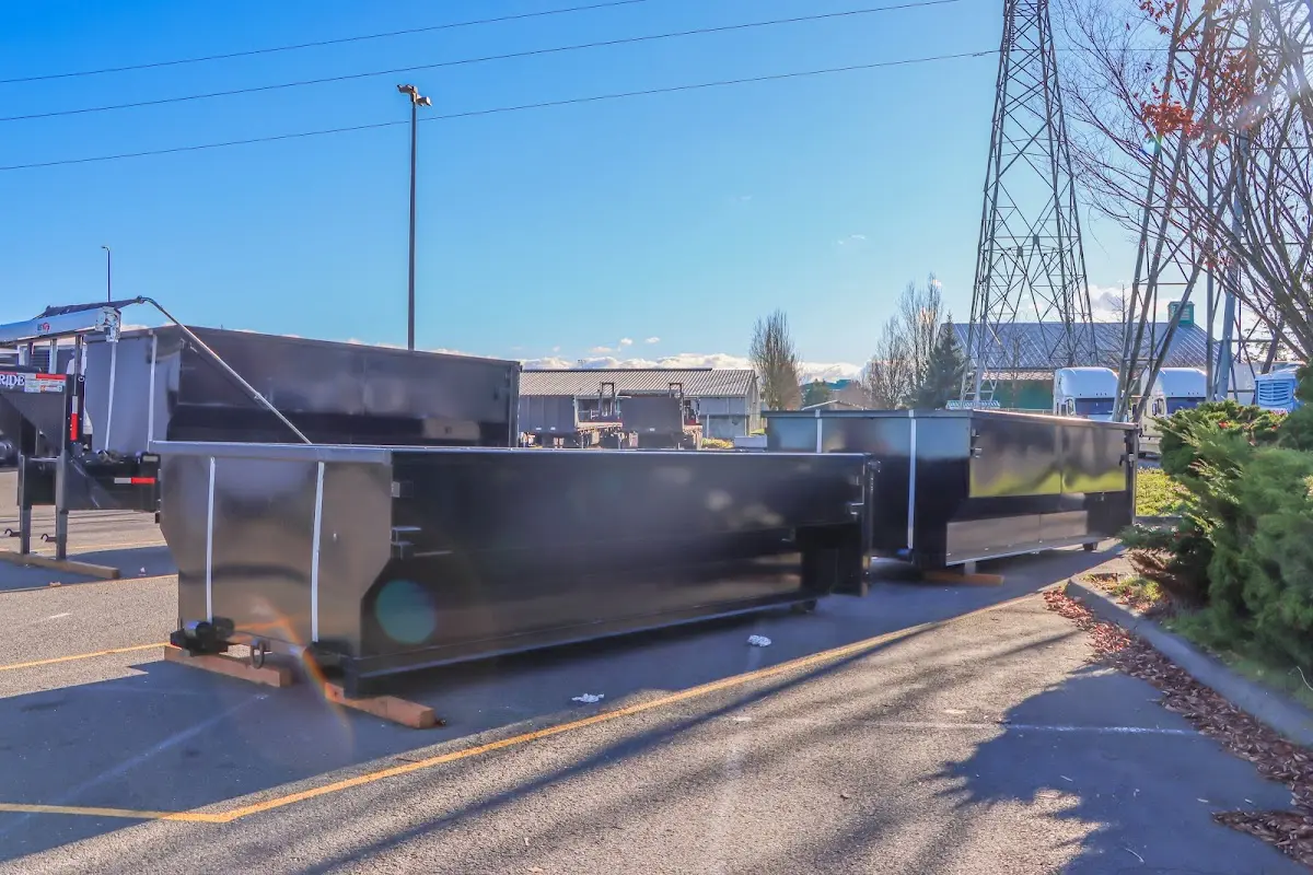 Roll-off dumpster ready for waste disposal at job site for Roll Off Dumpster Rental in West Haverstraw